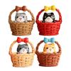 Useful Cat Small Statue DIY Material Cat Basket Delicate