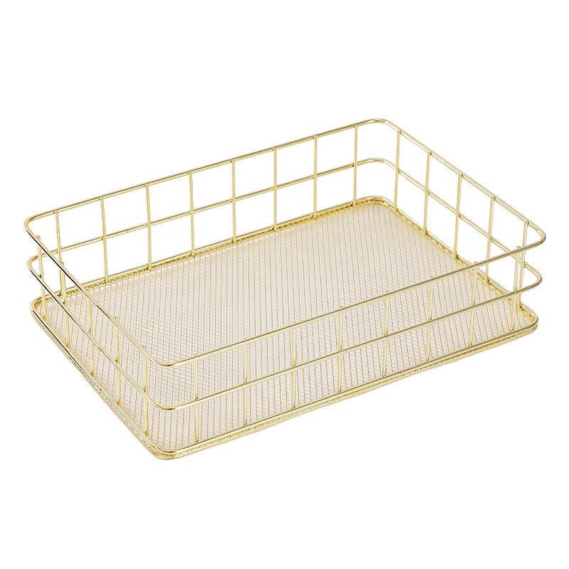 Минималистичный настольный органайзер из кованого железа - корзина для хранения закусок и косметики