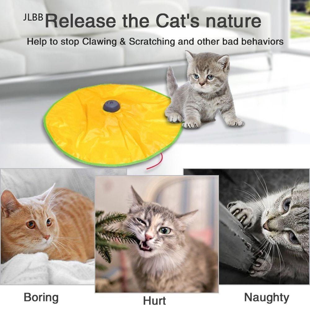 Fabric Material Interactive Cat Toy Feather Attachment Self Entertaining Electronic Cat Toy Move Mouse Design Chew Resistant