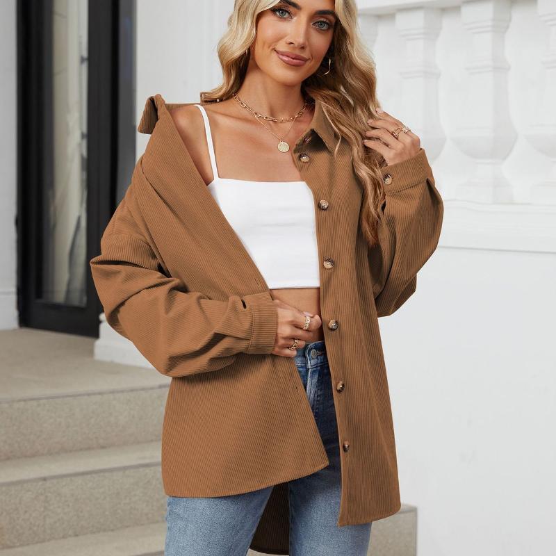 Однотонный повседневный дышащий кардиган-пальто для женщин с воротником, длинным рукавом, на пуговицах, свободный кардиган-рубашка, модное простое мягкое удобное пальто