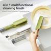Кухонная щетка 4-в-1 Многофункциональная щетка для мытья посуды с АБС-пластиком, керамикой, магнитом, ПЭТ и нейлоном