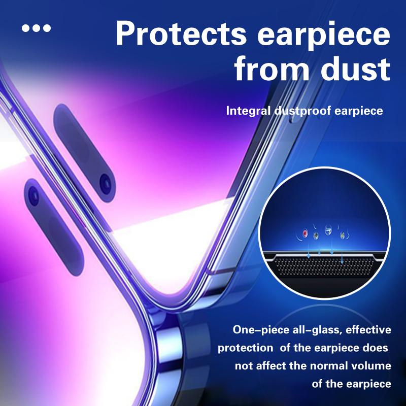 Закаленное стекло для iPhone 11 13 15 16 Чехол для iPhone 12 13 14 15 16 Pro Max XR 7 8 Plus XS Max SE Защитная пленка для экрана Установка пленок одним щелчком