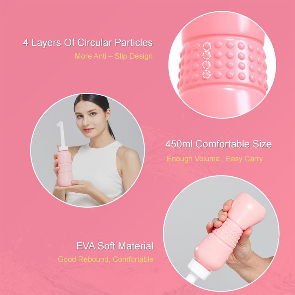 Portable Handheld Bidet Water Bottle Sprayer 650ML Large Capacity Squeeze Hygiene Clning for Perineum Butt