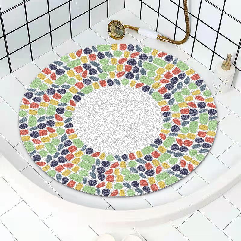 Круглый нескользящий коврик для ванной комнаты Душевая комната Ванная комната Полая сетка Дренаж Специальный противоскользящий коврик