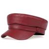 Korean Style Vintage Beret Hat Solid Color Retro Painter Cap Casual Pu Leather Berets  for Girls