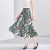 Женская весенне-осенняя юбка с высокой талией, ретро, с цветочным принтом, универсальная, плиссированная