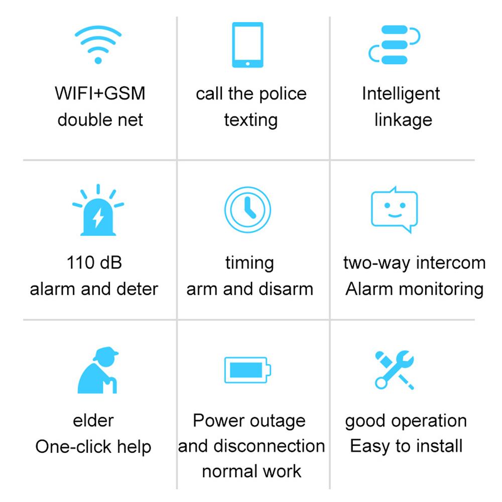Комплект системы охранной сигнализации с автоматическим набором номера GSM + Wi-Fi, домашняя охранная беспроводная система сигнализации, GSM, домашняя безопасность