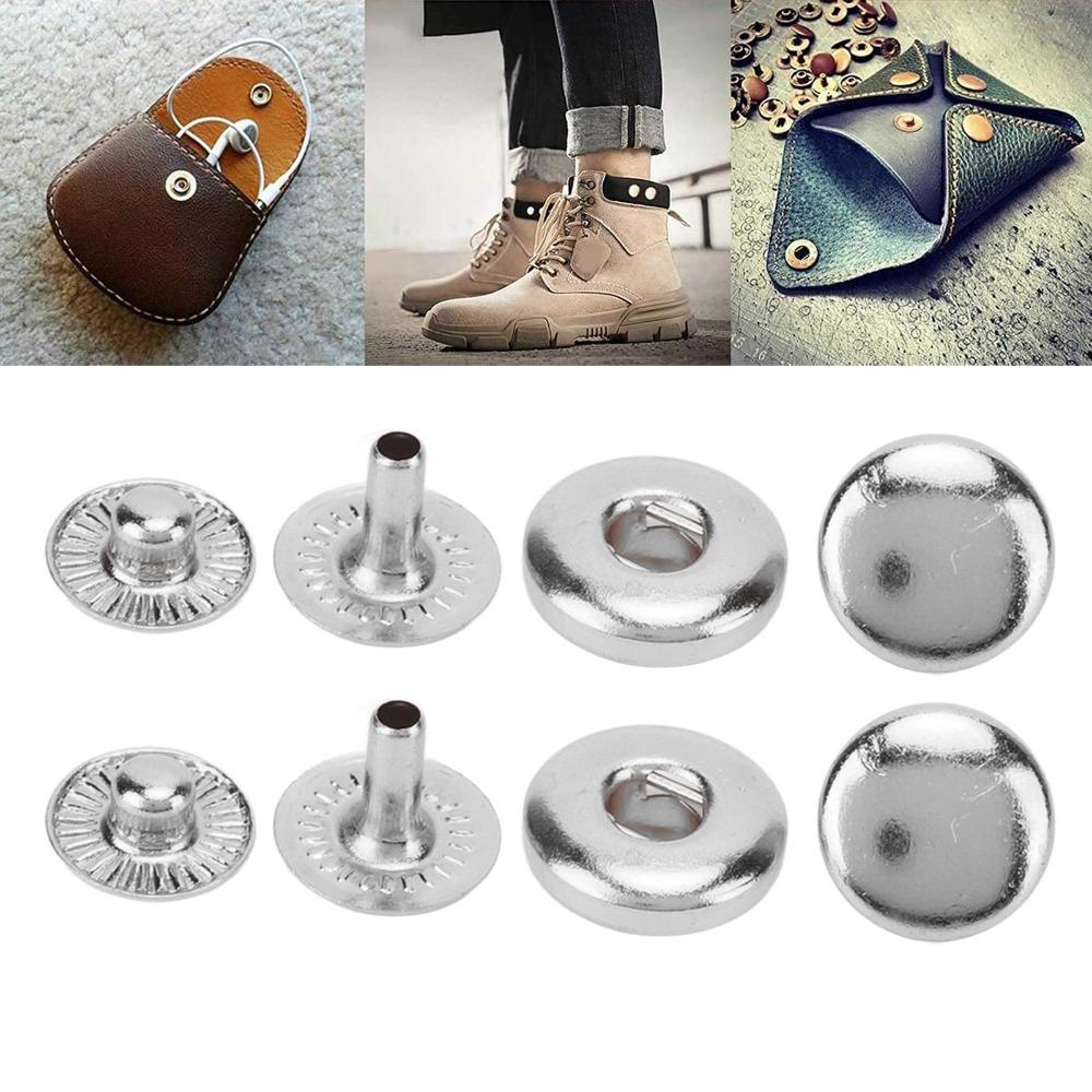 200set Rounded Sewing Leather Snaps 8mm Size Metal Snap Fasteners Leather Craft DIY