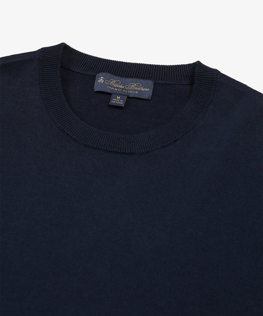 BROOKS BROTHERS Supima Cotton Crew Neck Sweater (Navy) (Bbwrmm7545Qfs)