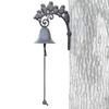 Farmhouse Dinner Bell Cast Iron Church Wall Bell Wall-Mounted Front Gate Bell Decorative Farm Accent Bells With 6 Birds Large &
