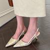 Embroidery Pointed Front Bag Empty Sandals Women'S Fashion Temperament High Heels Stiletto