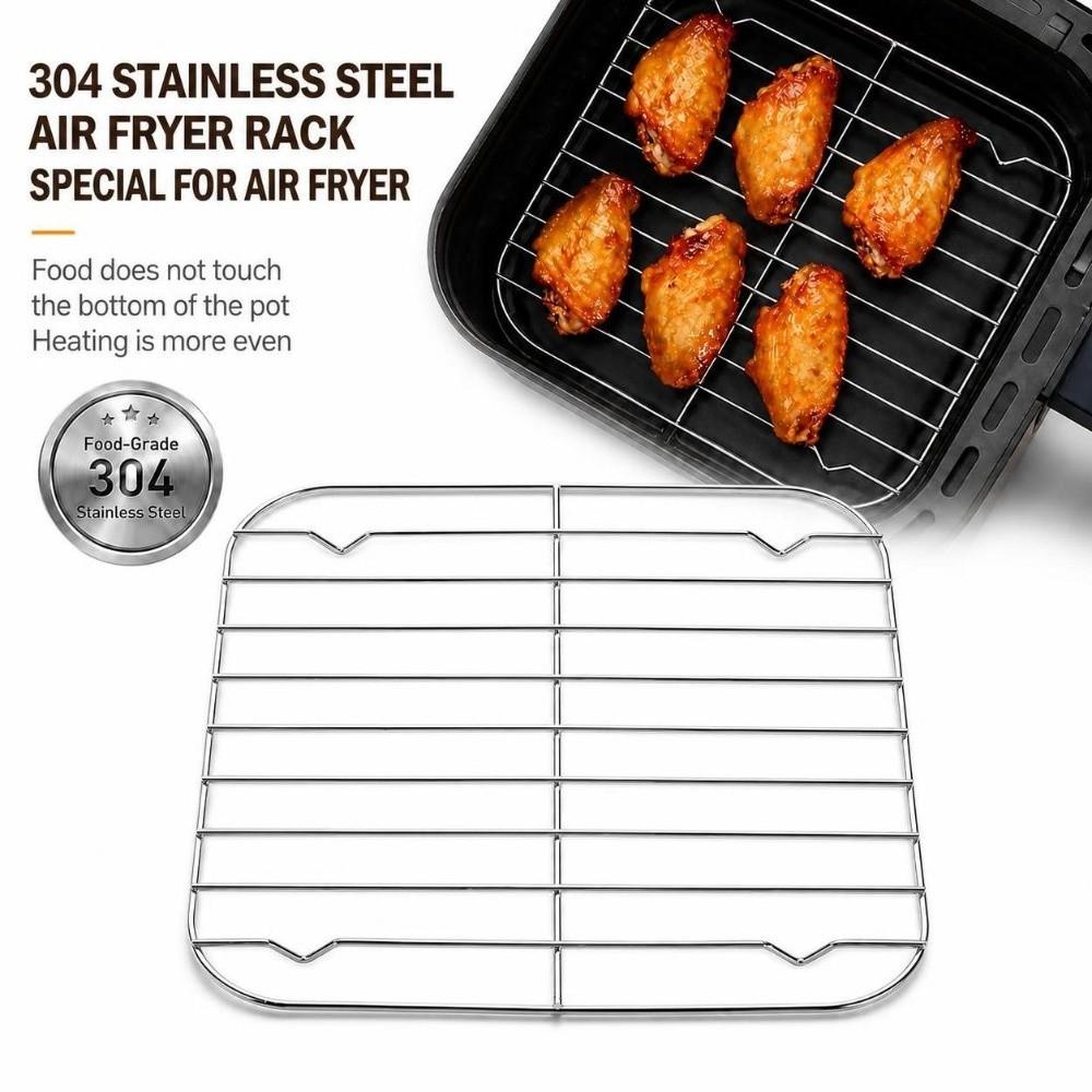 304 Stainless Steel Cooking Rack Square Grid Grill Cooling Rack Home Kitchen Oven Steamer Cooker