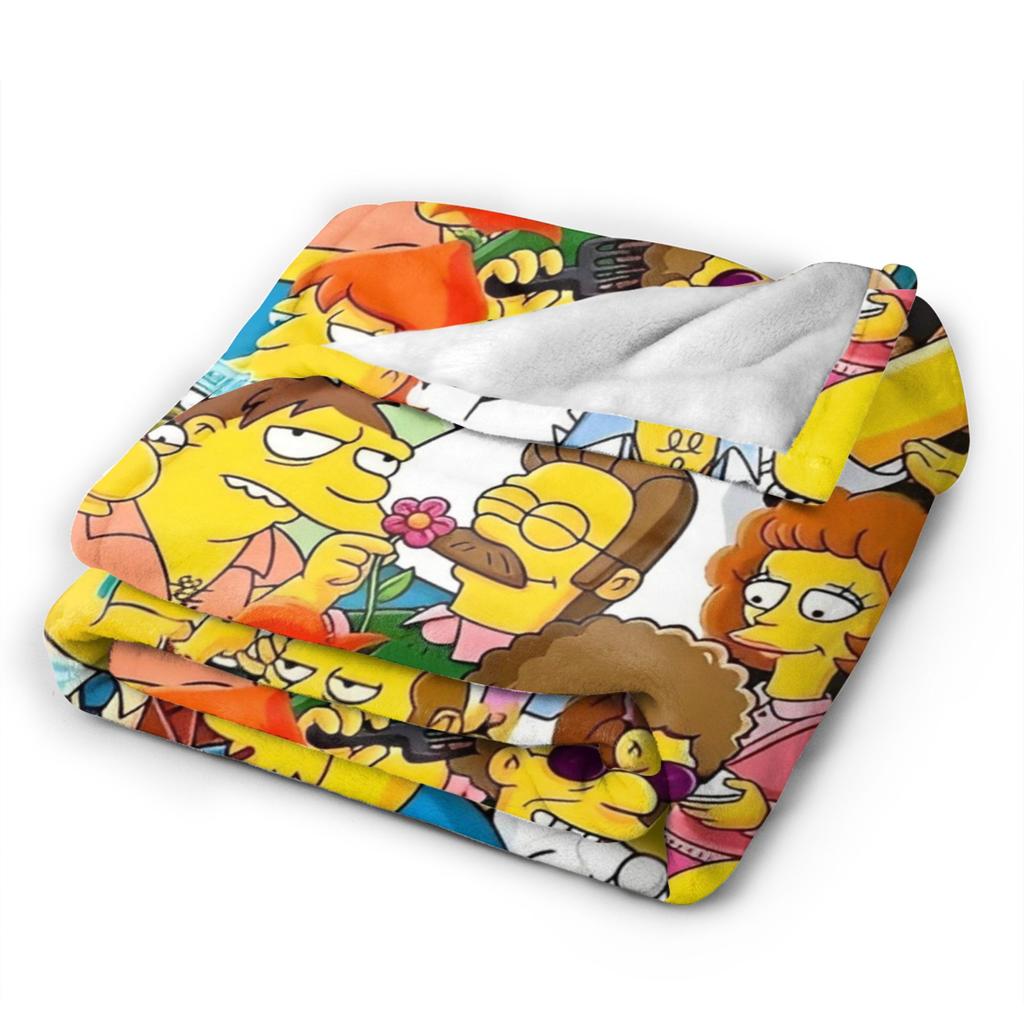 The Simpsons Cartoon Blanket Warm Novelty Plush Throw Blanket For Outdoor Decorative Flannel Bedspread Bed Cover
