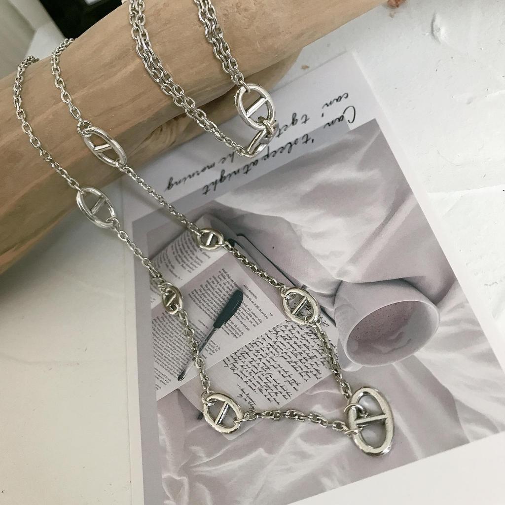 Браслет и цепочка для свитера из серебра 925 пробы в форме свиного носа из Южной Кореи