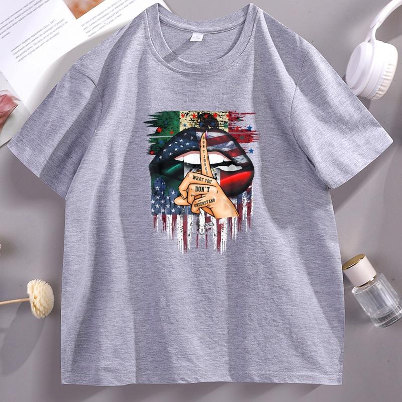 Mexico American Flag Tshirt Unisex Women Short Sleeve Cotton Mexican Pride Graphic Tee Casual Round Neck Breathable Male Clothes