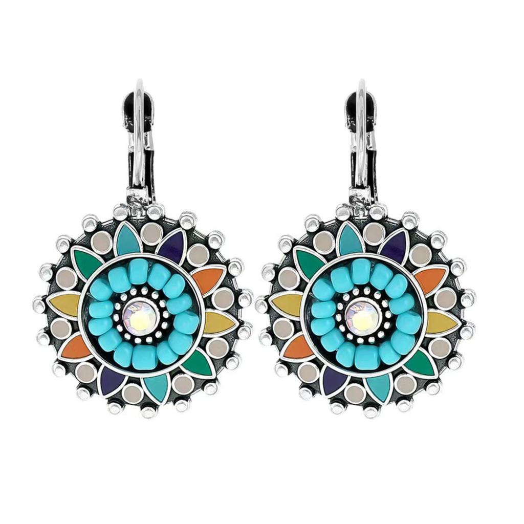 Персонализированные женские серьги из винтажного синего кристалла, щедрые серьги