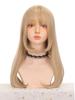 Synthetic Wig Lady Long Gray Highlighting Straight Wig With Bangs For Women Heat Resistant Rose Net