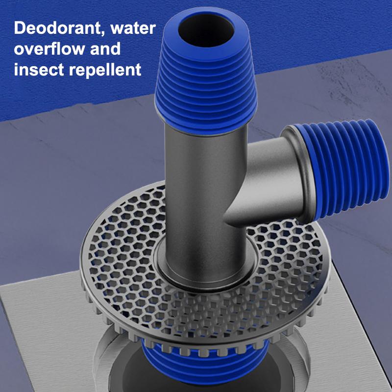 Washing Machine Floor Drain Tee Connector-Deodorizing Anti-Overflow Bathroom Drainage Pipe Accessory For Dryer & Washing Machine