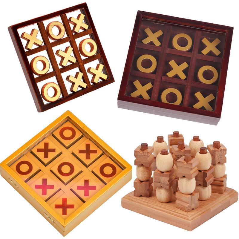 Крестики-нолики XO Казуальная игра-головоломка - Деревянная настольная игрушка