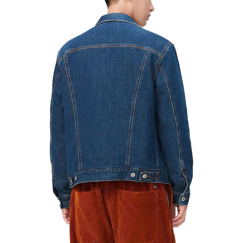 Джинсовая куртка Levis Solid Color Single Breasted с воротником, унисекс, синяя A8409-0000
