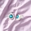 Apatite Gemstone 925 Sterling Silver Women Jewelry Handmade Stud Earrings 0.62" EE-125-1