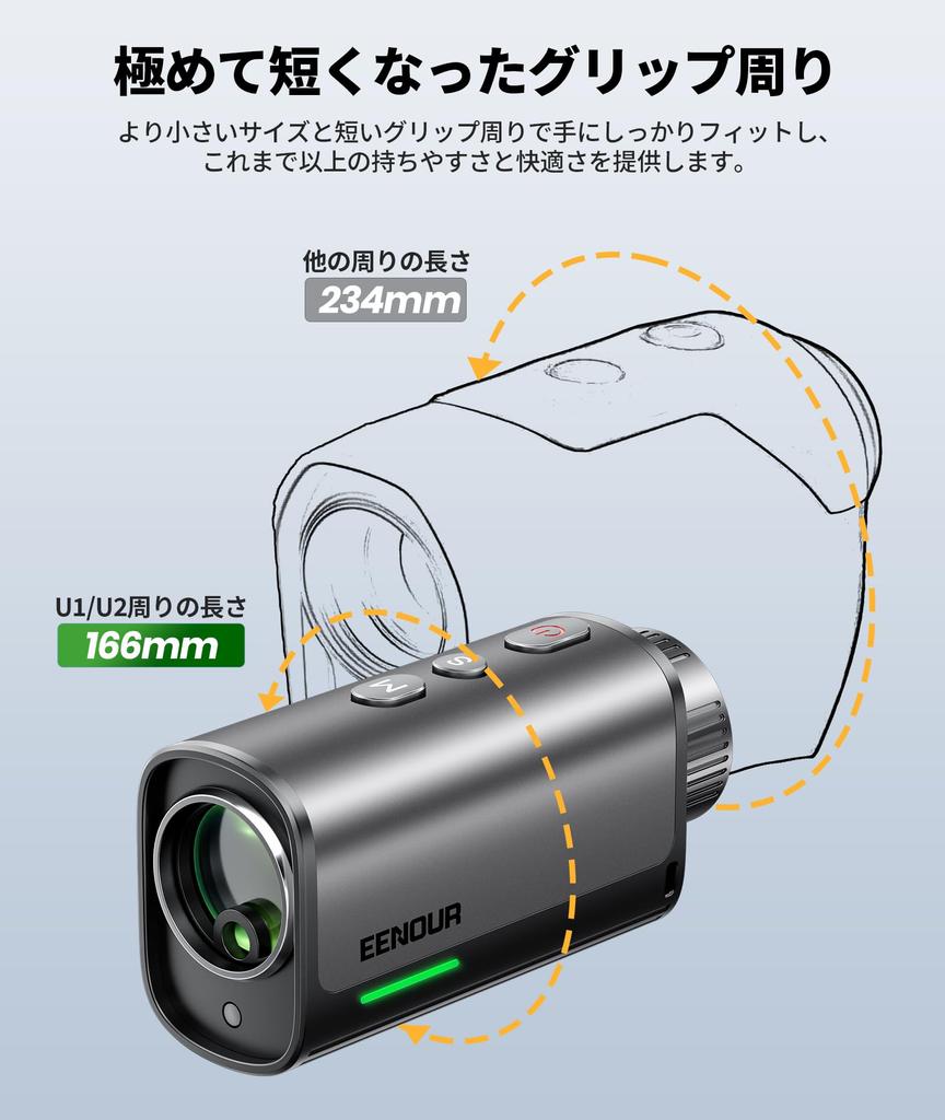 EENOUR Golf Laser Rangefinder Ultra Compact Fastest Measurement Distance 7x Telephoto High Transmission Single Lens Mini Monocular Distance Measuring