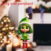 Girl Car Decor Acrylic Keychain With Christmas Hat For Auto Interior Enhancement