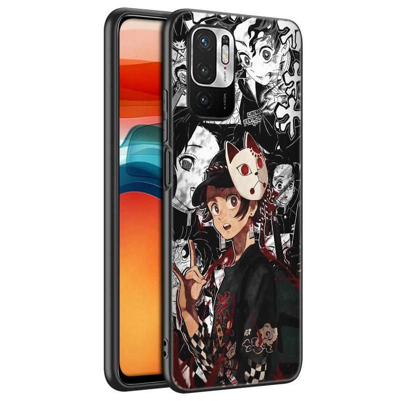 Силиконовый чехол для телефона с аниме Demon Slayer tanjiro для Xiaomi Redmi Note 11 10 9 8 Pro 11T 10T 10S 9S 8T 9 9A 9C 9T черный мягкий чехол