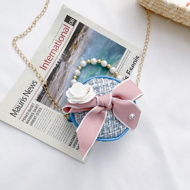 Бантик Принцесса Жемчужный Цветочный Дизайн Детский Кошелек Девочка Ручная Сумка Кроссбоди