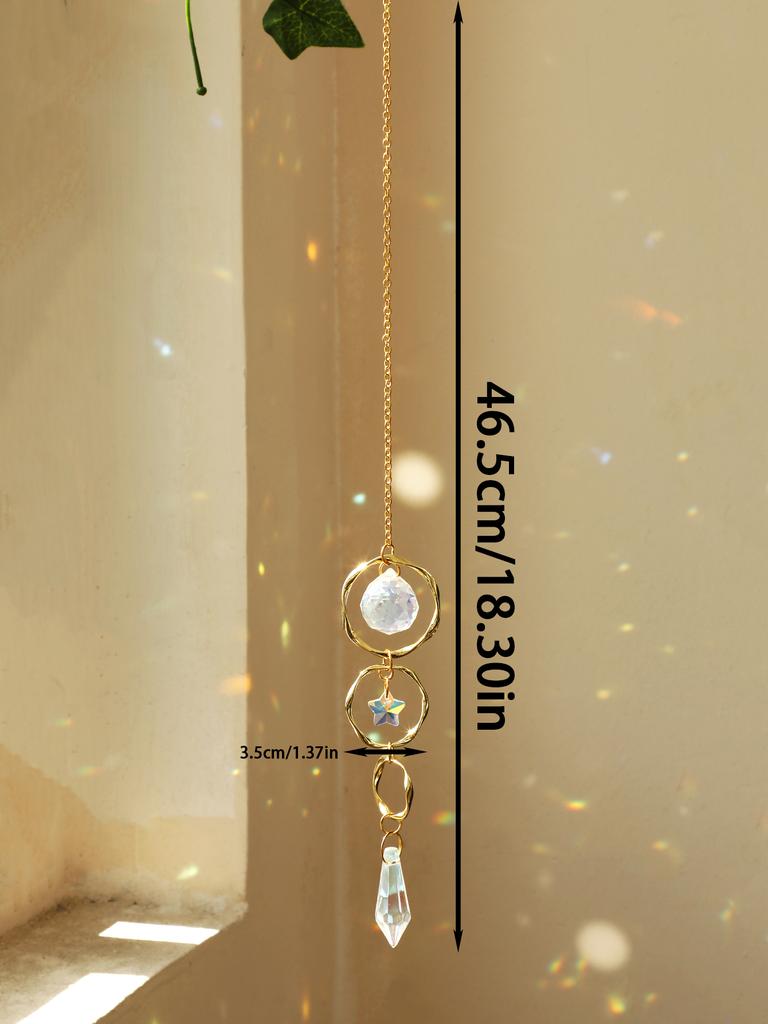 Boho Sun Catcher Hanging Ornaments Handmade Crystal Sun Catchers with Gold Chain for Window Wall or Garden Decor Wind Chimes