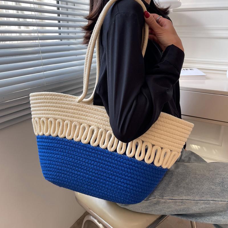 Наборы для вязания, пляжная сумка цвета хаки, большая вместительная соломенная сумка ручной работы, весенне-летняя праздничная сумка для отдыха, женская сумка, сумка для покупок