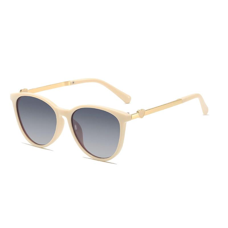 2026 Polarized Vintage Fashion Round Sunglasses Women Men Retro Metal Brand Sun Glasses Heart Decoration Frame Cat Eye Glasses