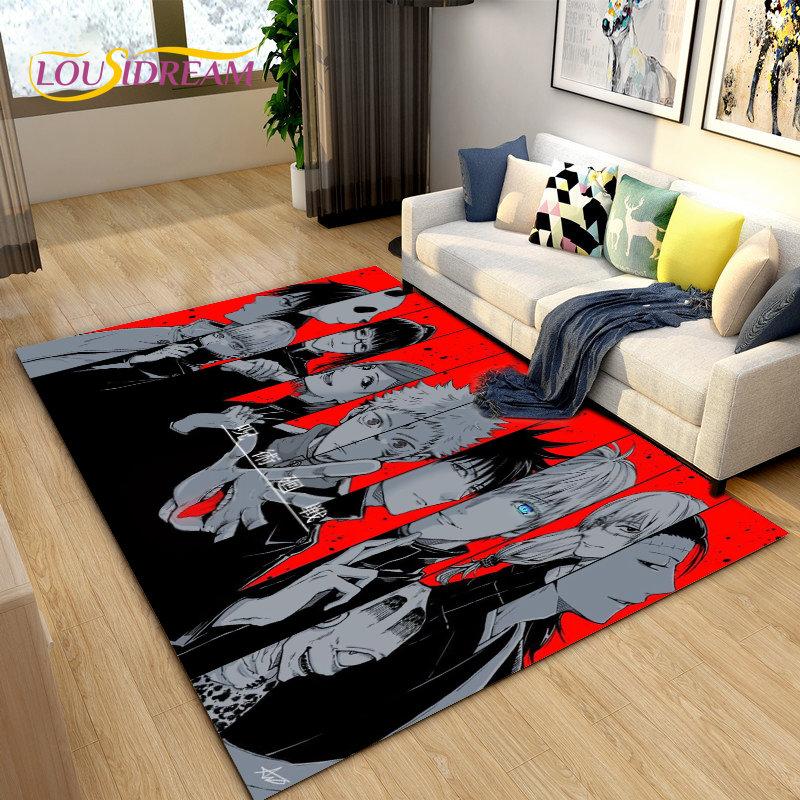 Коврик с рисунком аниме-джиу-джитсу кайсэн 120x160 см для декора гостиной, детской спальни, дивана, ванной комнаты, детского напольного коврика