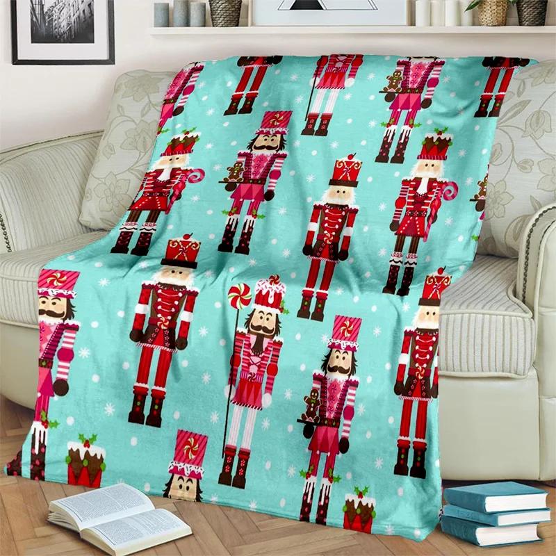 Одеяло с рисунком рождественской елки «Щелкунчик», мягкое одеяло для дома, спальни, кровати, дивана, пикника, путешествия, офиса, детское одеяло