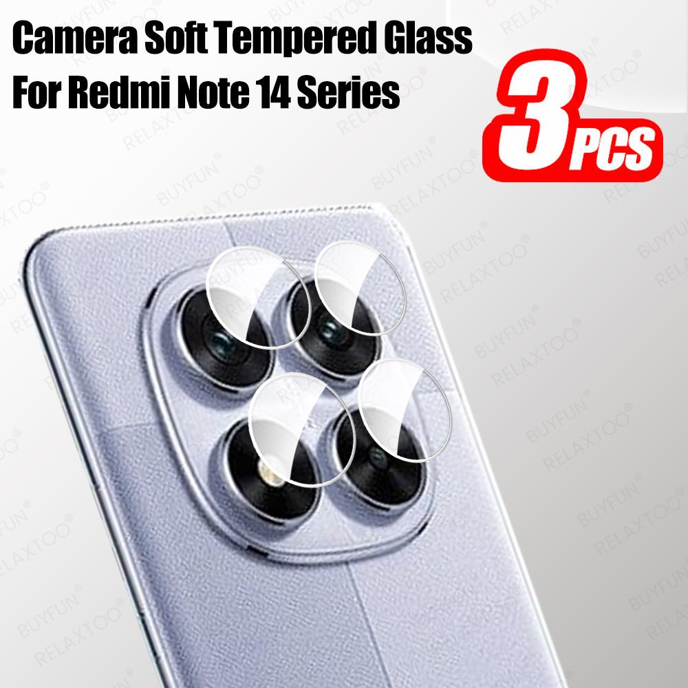 3Pcs Camera Lens Glass For Xiaomi Redmi Note 14 15 Pro 5G Camera Protector Note14 Note15 Pro+ Note14Pro Plus 14Pro 15Pro 4G Film 4