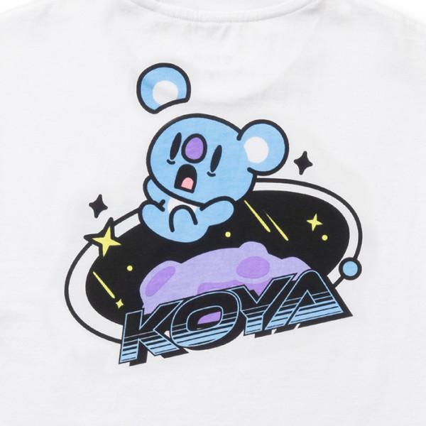 LINE FRIENDS BT21 KOYA Space Wapen White Short Sleeve T -shirt