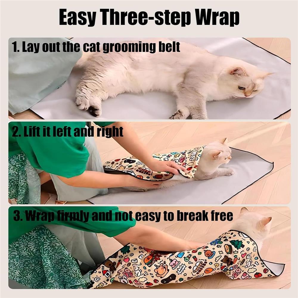 New Cat Wrap For Grooming,Cat Restraints For Grooming,Very Soft Cat Blanket To Wrap Cat Restraint For Nail Clipping (L (Within 22lbs))