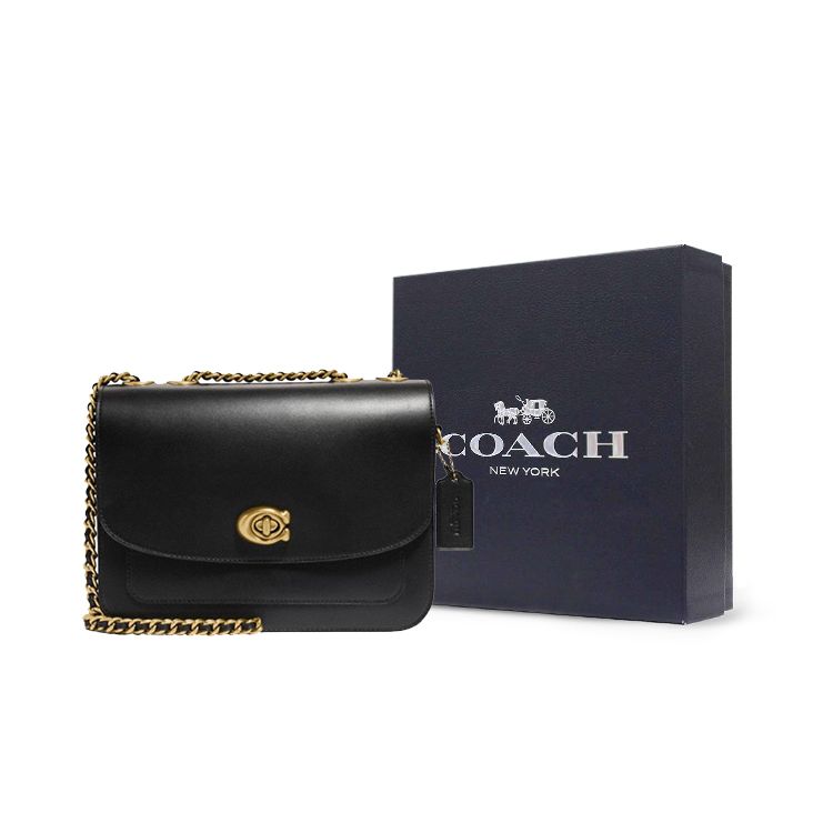 Coach Madison 23 Smooth Chain Flap Leather Small Shoulder Crossbody Bag Women bags Black 5211-B4BK