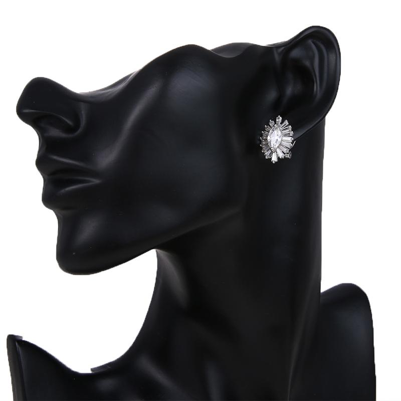 Emmaya Stud Zircon Sun Flower Stud Earrings Cubic Zirconia and Rose Gold For Women Luxury Party Gifts