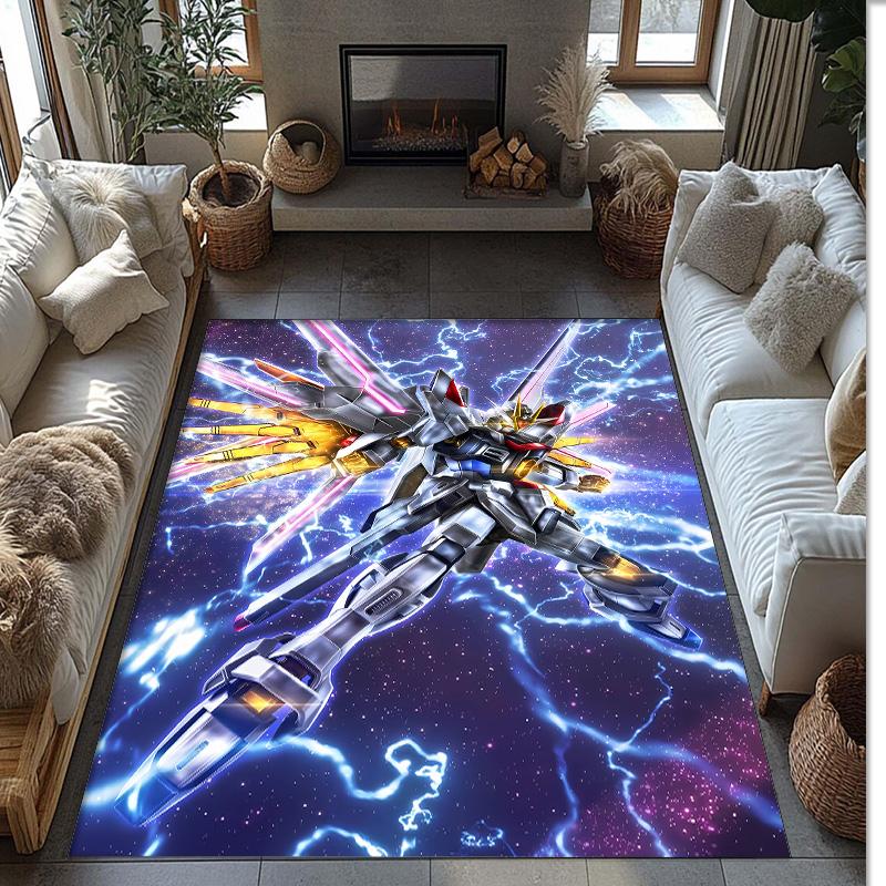 Transformers Printed Crystal Velvet Area Rug, Soft Anti-Slip Water Absorbent Floor Mat for Living Room Bedroom