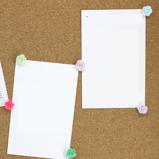 40 шт. розовые кнопки-гвоздики, милые в форме цветка, надежные, яркий дизайн, декоративные канцелярские кнопки