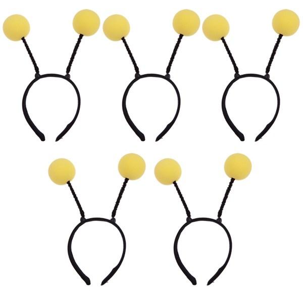 Livingda Antennae Bell Headband, Yellow, 5 Pieces
