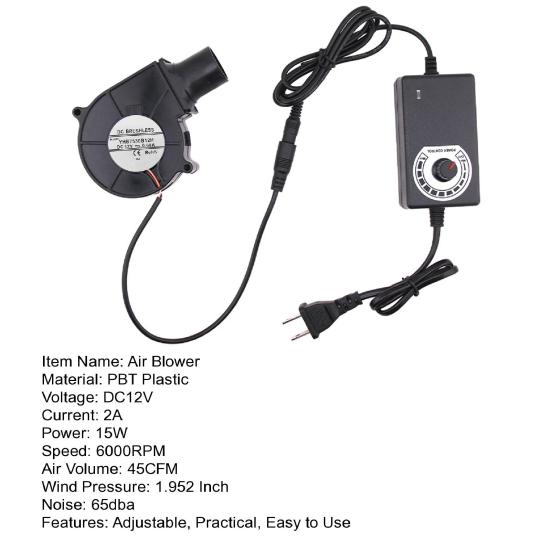 BBQ Fan Air Blower Variable Speed Adjustable Low Noise Multifunctional