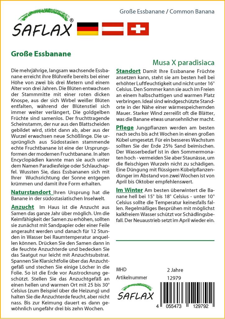 SAFLAX Банан обыкновенный - 10 семян - Musa X paradisiaca