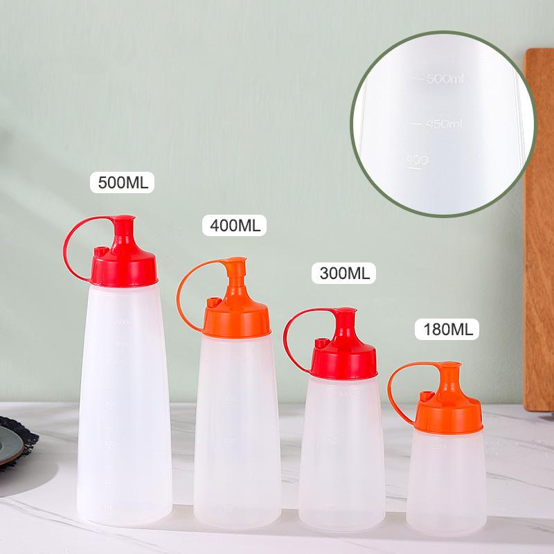 Squeeze Condiment Oil Bottles Can Sealing Cap Seasoning Jar Salad Sauce Bottles Ketchup Cruet Mustard Dispenser Kitchen Supplies