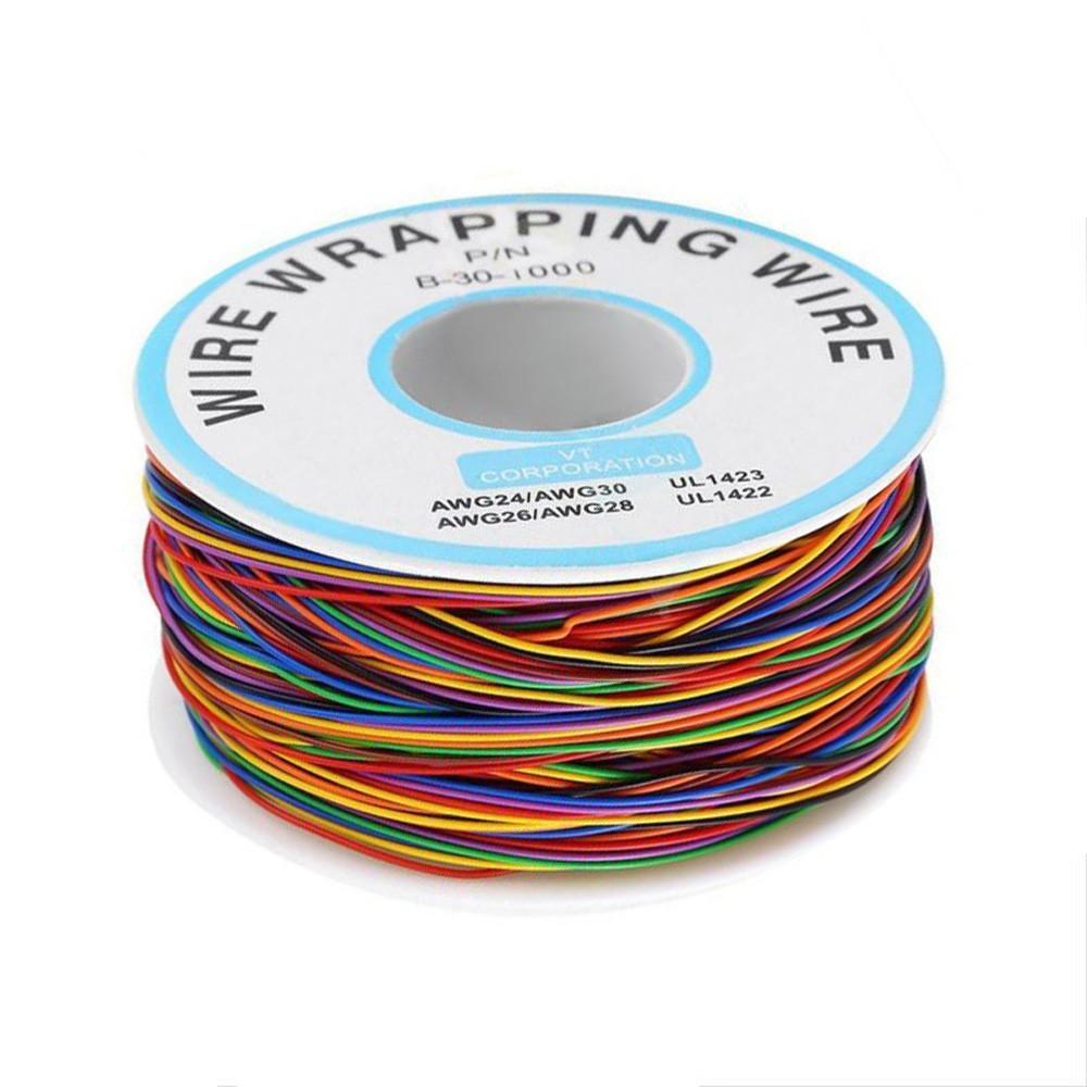 1pc 8 Wire Colored Insulated B-30-1000 30AWG Wire Wrapping Cable Wrap Reels