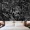 KJHL Black and White Quotes Motivational Tapestry Wall Hanging for Bedroom