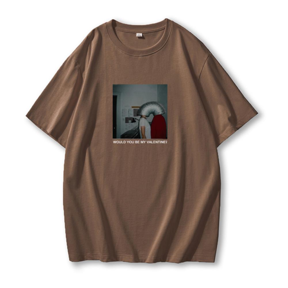 Hirsionsan Cute Picture Graphic Printed T Shirt Women Summer Spring 100% Cotton Short Sleeve Loose Tee Female Oversized Girls Tees Tops