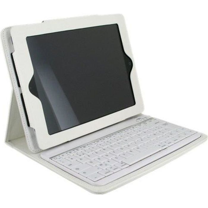 White Folio Case with iPad Mobil Bluetooth Keyboard