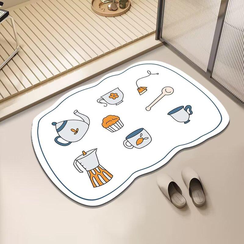Впитывающий воду и нескользящий коврик для пола в ванной комнате Ковер туалет Диатомовая грязь туалет Бытовой дверной Коврик для ног Коврик для ног